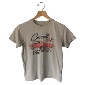 GM Beige Coral Pink 1965 Corvette Trendy Retro Racing T Shirt Women’s Size S